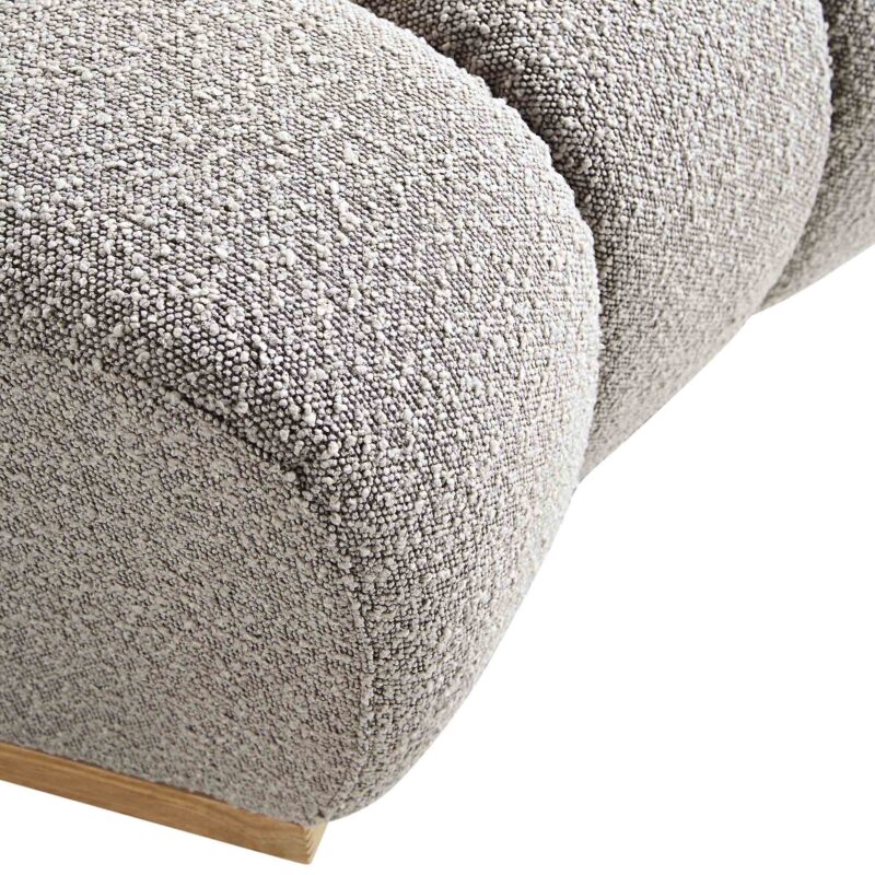 Granvia Taupe Boucle Modular Sofa, 1-Seater Curved Sofa - Image 12