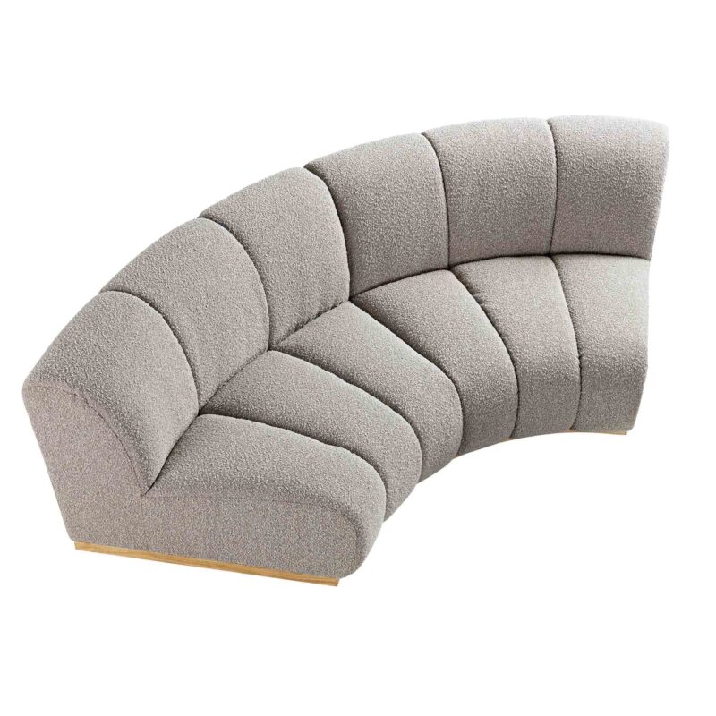Granvia Taupe Boucle Modular Sofa, 2-Seater Curved Sofa - Image 4
