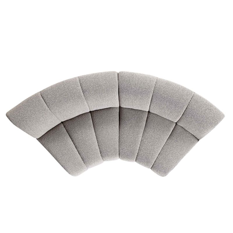Granvia Taupe Boucle Modular Sofa, 2-Seater Curved Sofa - Image 5