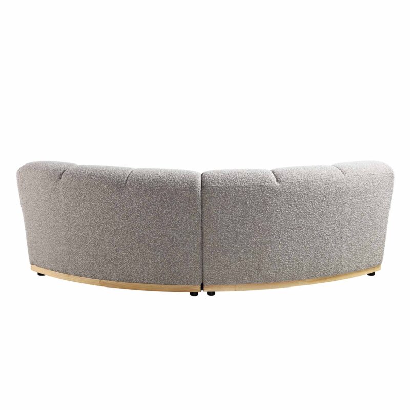 Granvia Taupe Boucle Modular Sofa, 2-Seater Curved Sofa - Image 10