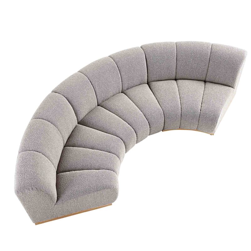 Granvia Taupe Boucle Modular Sofa, 3-Seater Curved Sofa - Image 5