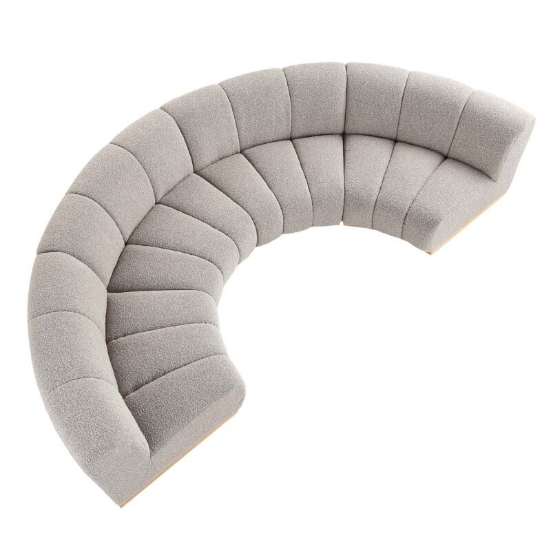 Granvia Taupe Boucle Modular Sofa, 4-Seater Half Circle Sofa - Image 3