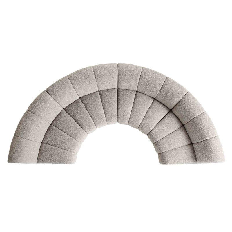 Granvia Taupe Boucle Modular Sofa, 4-Seater Half Circle Sofa - Image 6