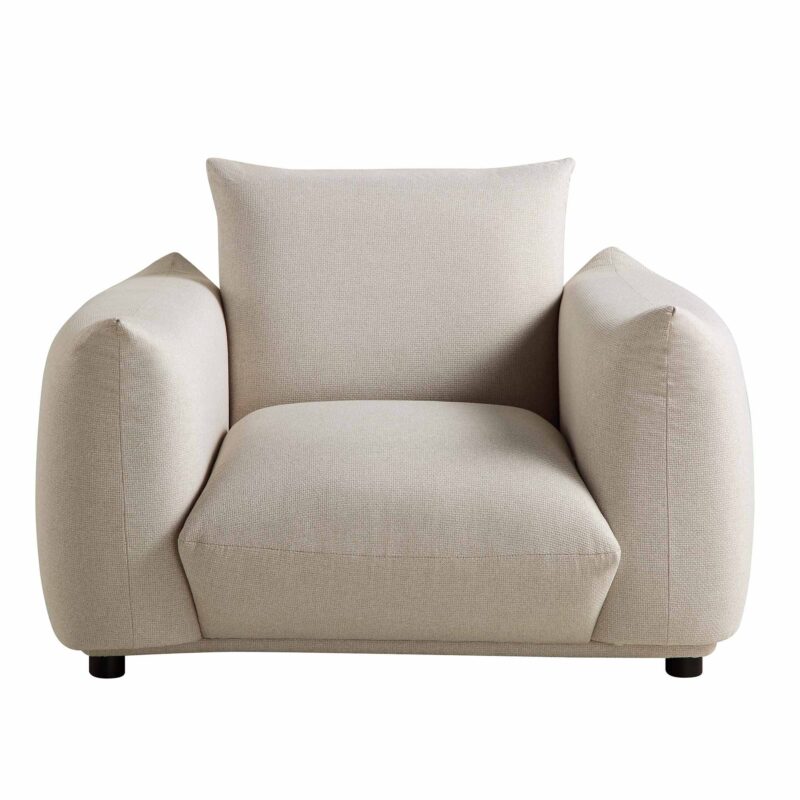 Gianni Armchair, Beige Woven Fabric - Image 5