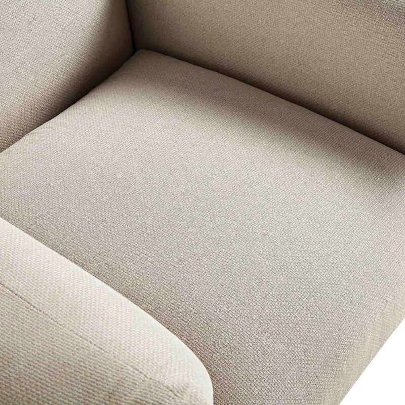 Gianni Armchair, Beige Woven Fabric - Image 12
