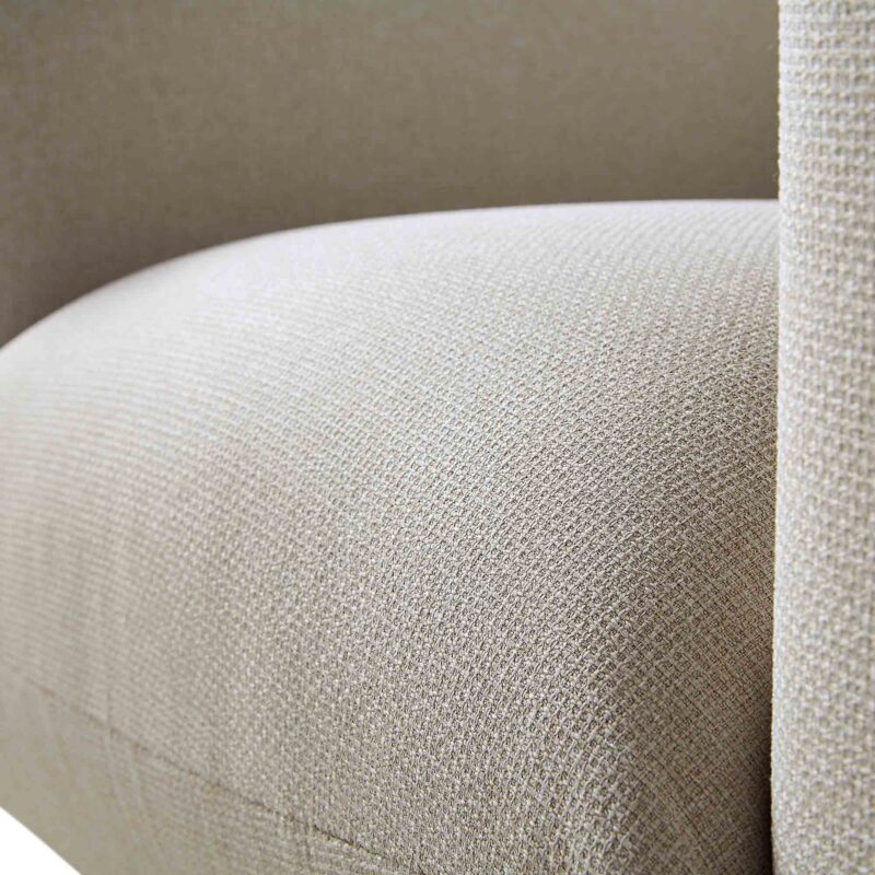 Gianni Armchair, Beige Woven Fabric - Image 14