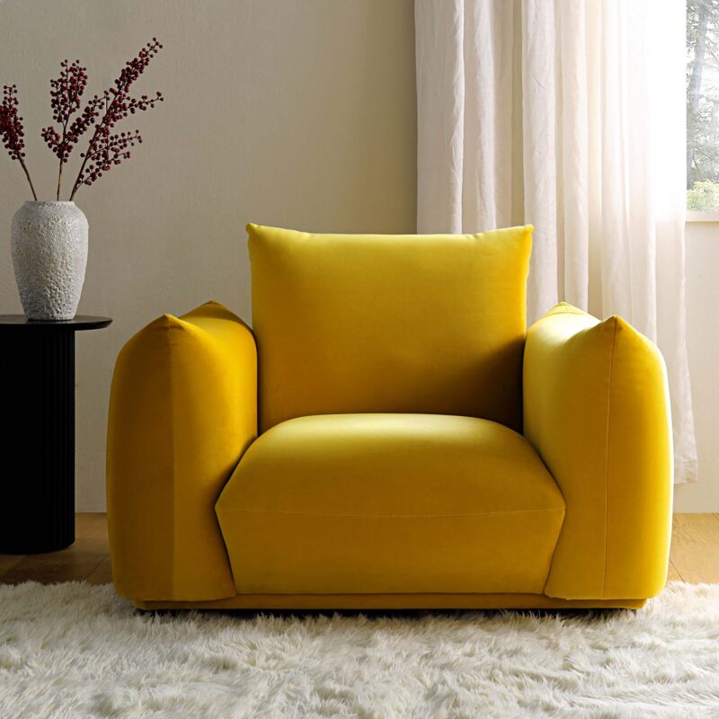 Gianni Armchair, Goldenrod Velvet - Image 2