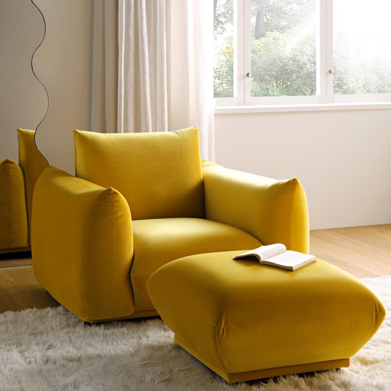 Gianni Armchair, Goldenrod Velvet - Image 3