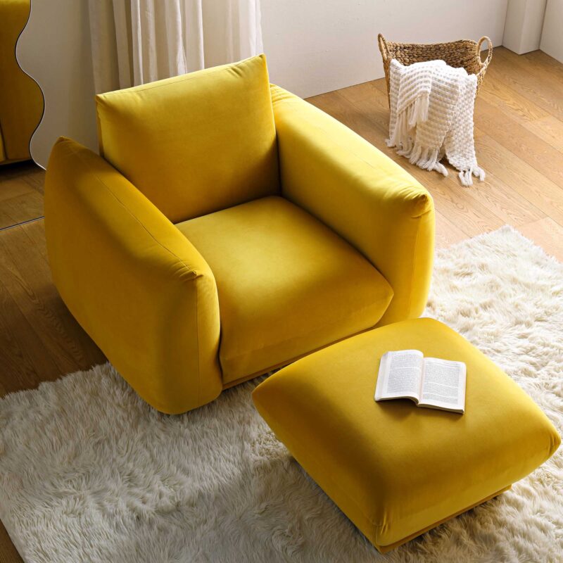 Gianni Armchair, Goldenrod Velvet - Image 4