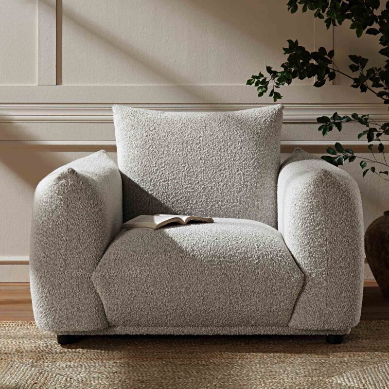 Gianni Armchair, Mist Grey Boucle - Image 2