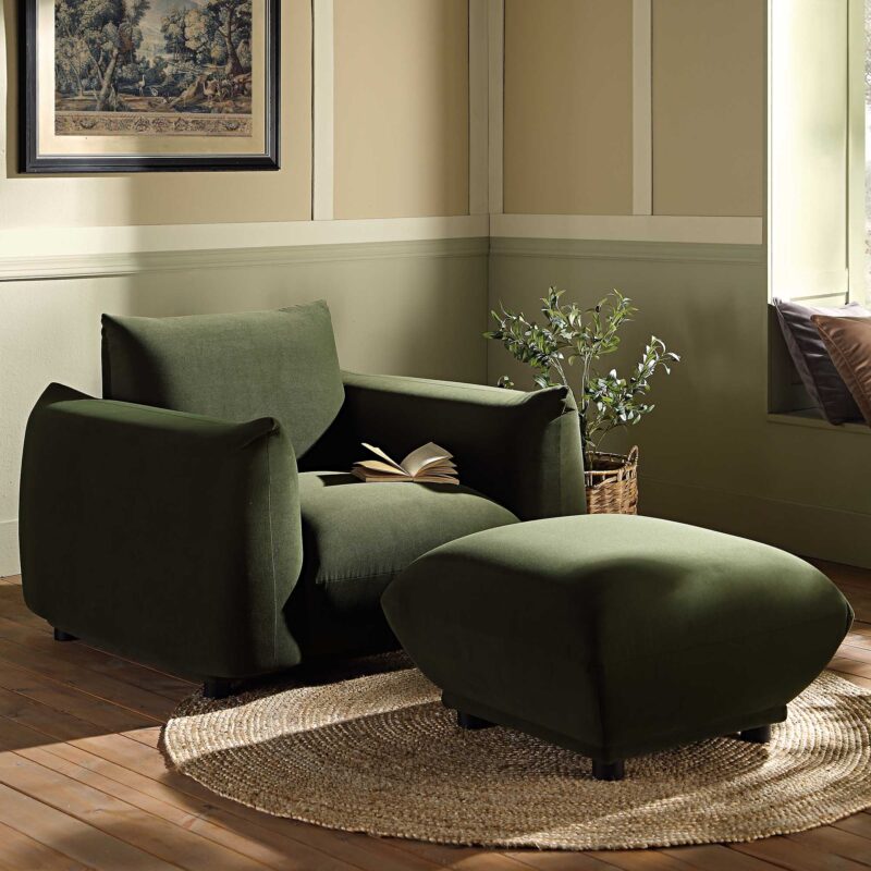 Gianni Armchair, Moss Green Velvet - Image 3