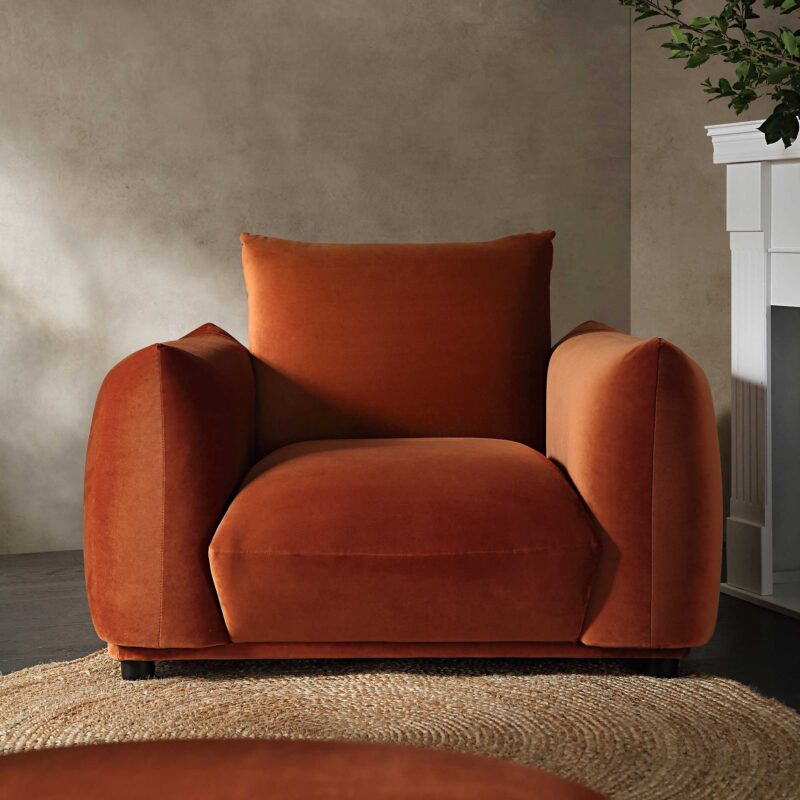 Gianni Armchair, Rust Velvet - Image 2