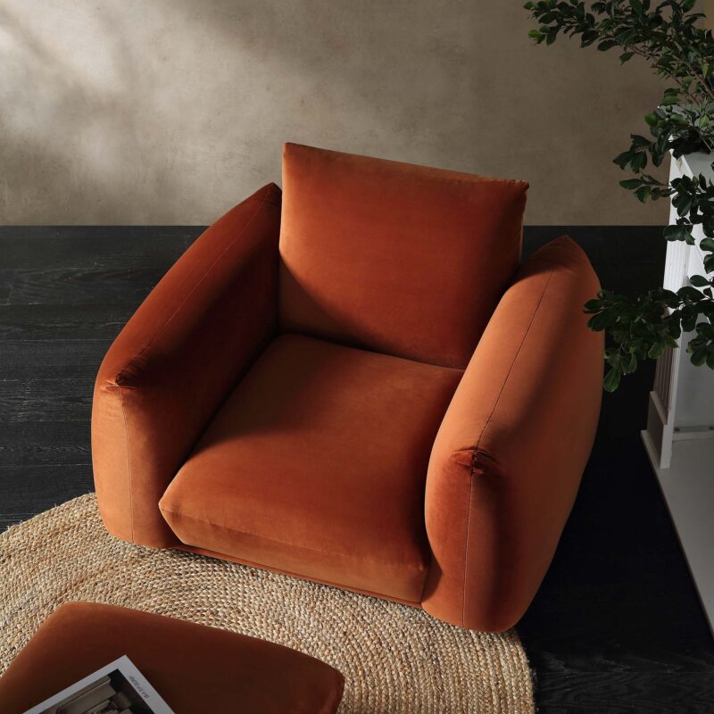 Gianni Armchair, Rust Velvet - Image 3