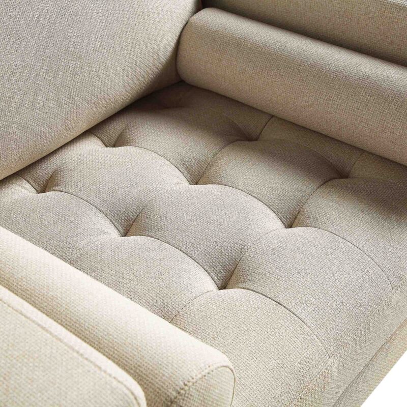 Henrietta Armchair, Beige Woven Fabric - Image 11