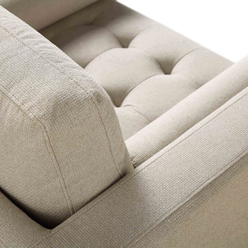Henrietta Armchair, Beige Woven Fabric - Image 12