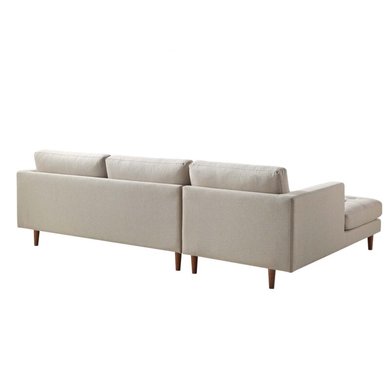 Henrietta Beige Woven Fabric Grand 4-Seater Chaise End Sofa, Left Hand Facing - Image 9