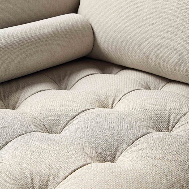 Henrietta Beige Woven Fabric Grand 4-Seater Chaise End Sofa, Left Hand Facing - Image 11