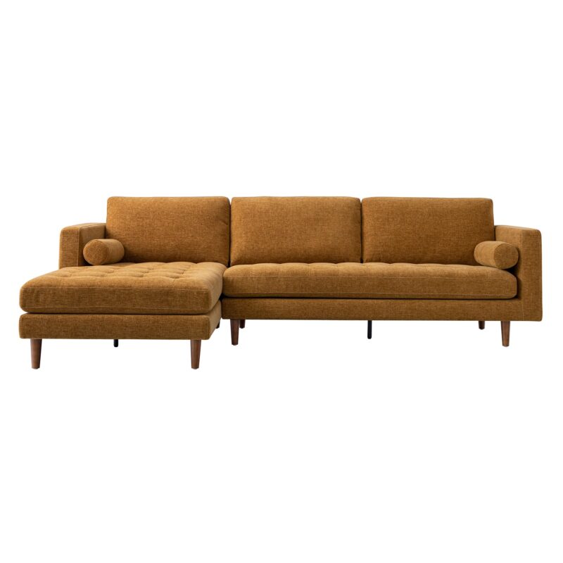 Henrietta Spiced Honey Chenille Grand 4-Seater Chaise End Sofa, Left Hand Facing - Image 7