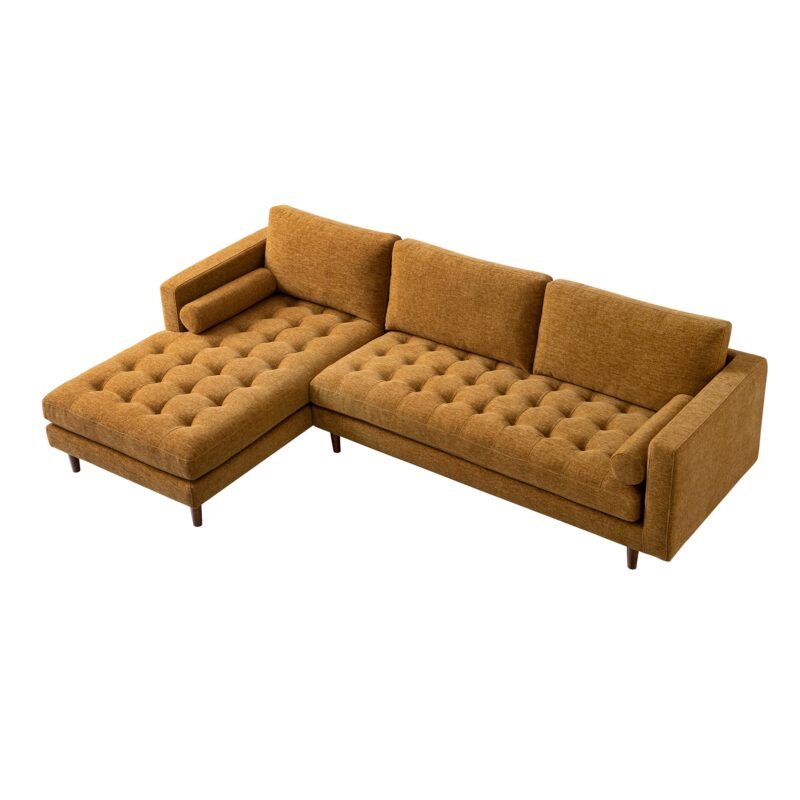 Henrietta Spiced Honey Chenille Grand 4-Seater Chaise End Sofa, Left Hand Facing - Image 10