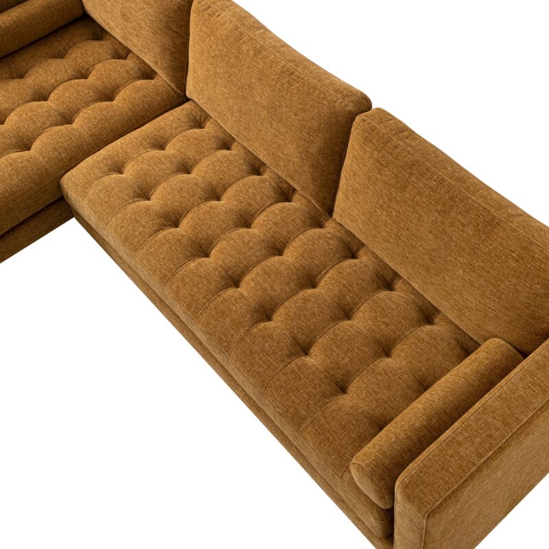 Henrietta Spiced Honey Chenille Grand 4-Seater Chaise End Sofa, Left Hand Facing - Image 14