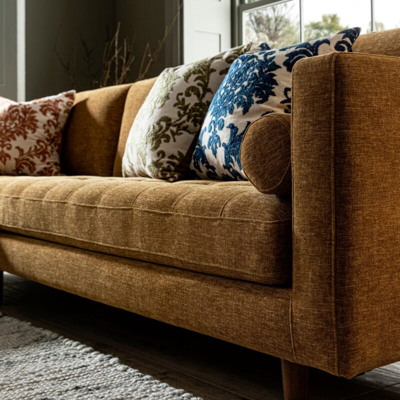 Henrietta Spiced Honey Chenille Grand 4-Seater Chaise End Sofa, Left Hand Facing - Image 3