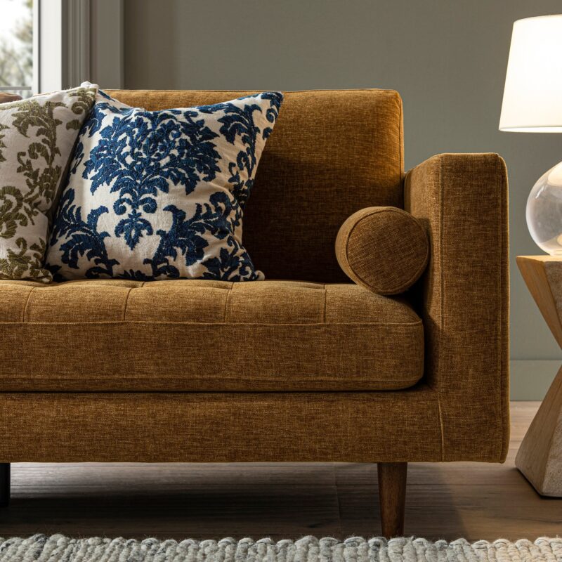 Henrietta Spiced Honey Chenille Grand 4-Seater Chaise End Sofa, Left Hand Facing - Image 4