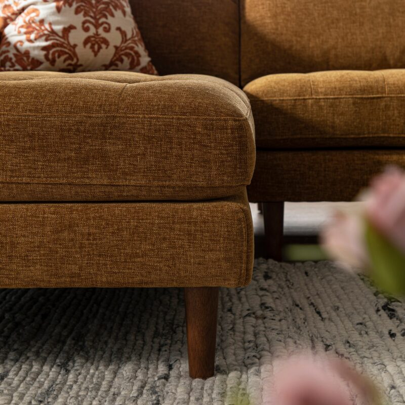 Henrietta Spiced Honey Chenille Grand 4-Seater Chaise End Sofa, Left Hand Facing - Image 5