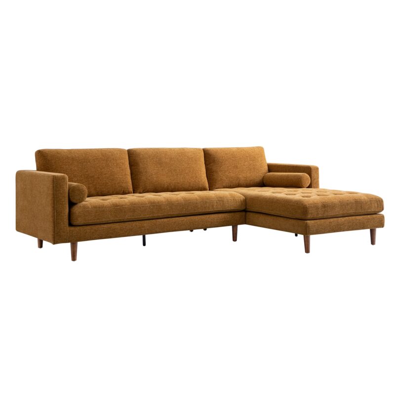 Henrietta Spiced Honey Chenille Grand 4-Seater Chaise End Sofa, Right Hand Facing - Image 8