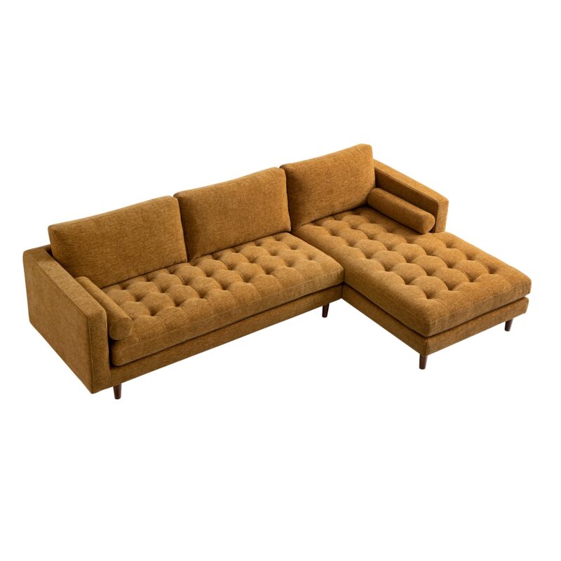 Henrietta Spiced Honey Chenille Grand 4-Seater Chaise End Sofa, Right Hand Facing - Image 10