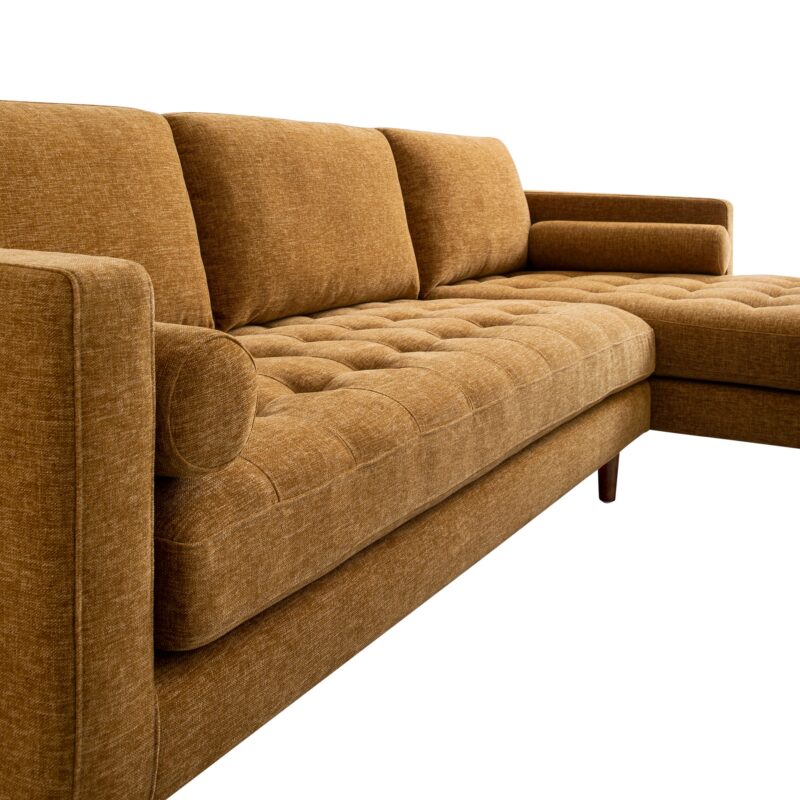 Henrietta Spiced Honey Chenille Grand 4-Seater Chaise End Sofa, Right Hand Facing - Image 15