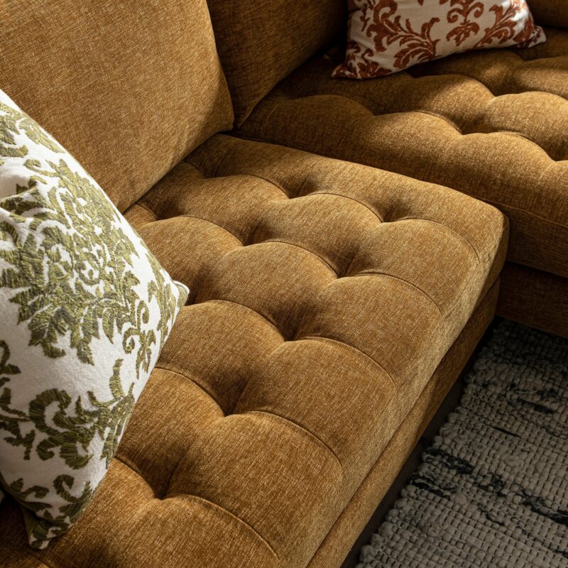 Henrietta Spiced Honey Chenille Grand 4-Seater Chaise End Sofa, Right Hand Facing - Image 3