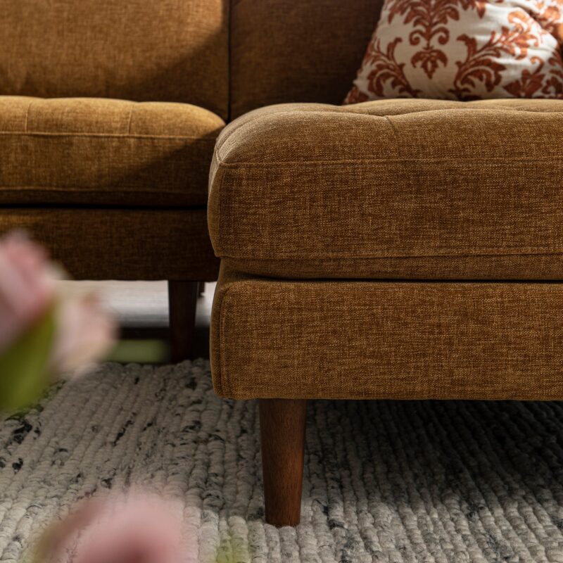 Henrietta Spiced Honey Chenille Grand 4-Seater Chaise End Sofa, Right Hand Facing - Image 6