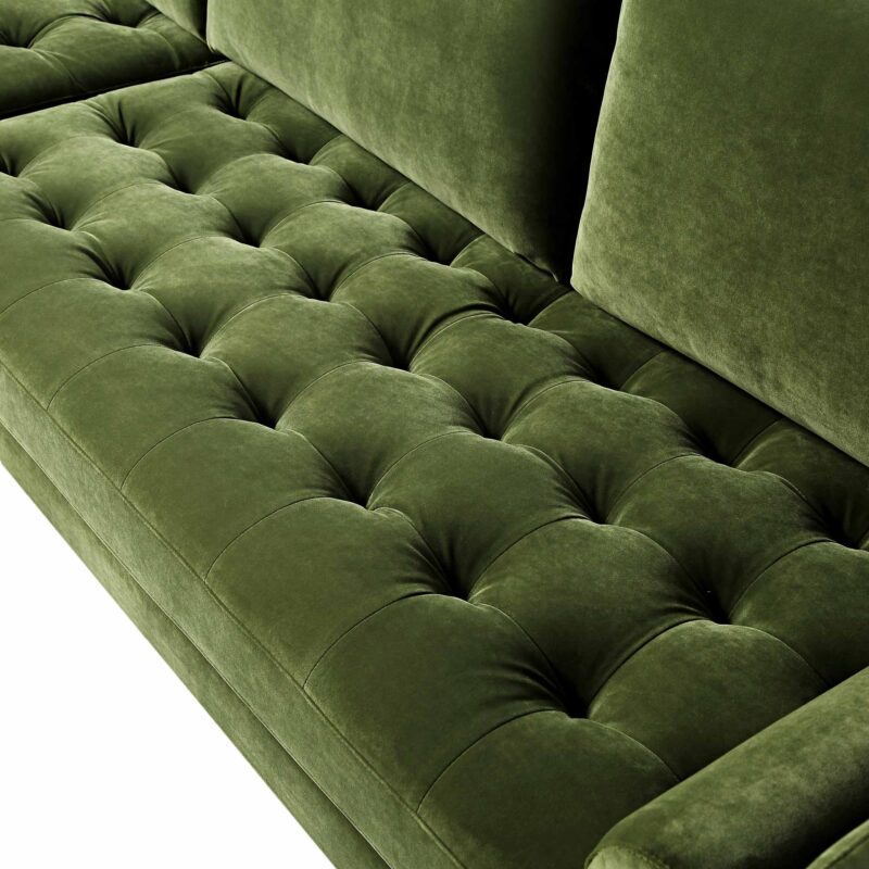 Henrietta Moss Green Velvet Grand 4-Seater Chaise End Sofa, Left Hand Facing - Image 12