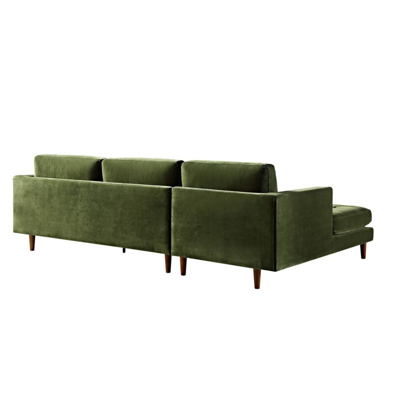 Henrietta Moss Green Velvet Grand 4-Seater Chaise End Sofa, Left Hand Facing - Image 11