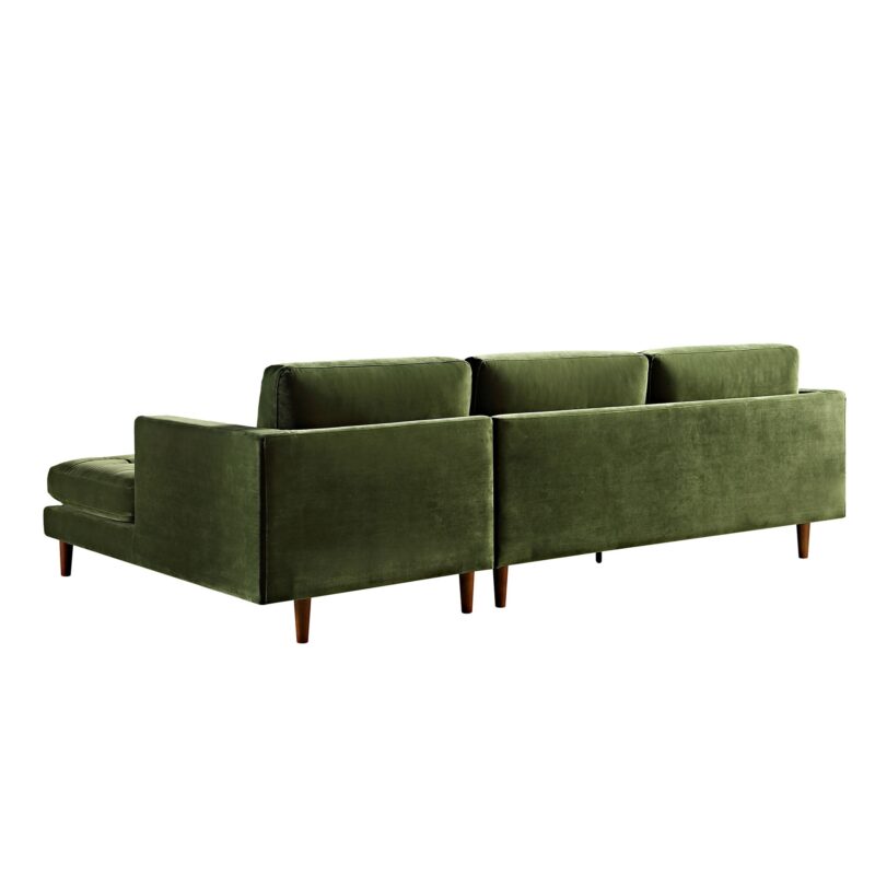 Henrietta Moss Green Velvet Grand 4-Seater Chaise End Sofa, Right Hand Facing - Image 11