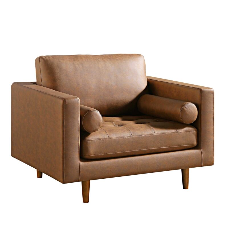 Henrietta Armchair, Tan Faux Suede - Image 6