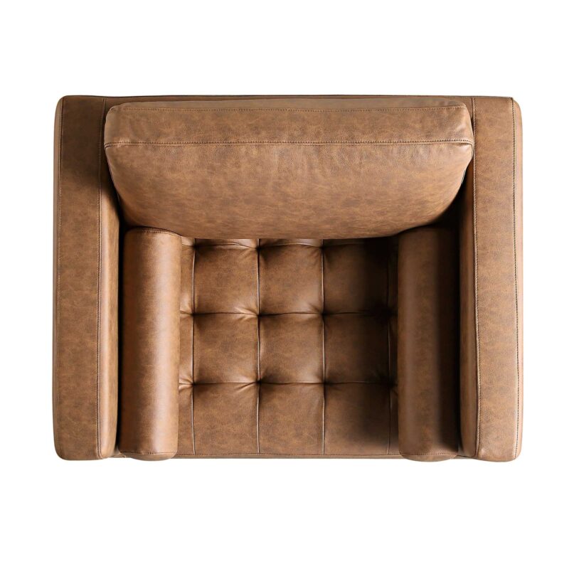 Henrietta Armchair, Tan Faux Suede - Image 8
