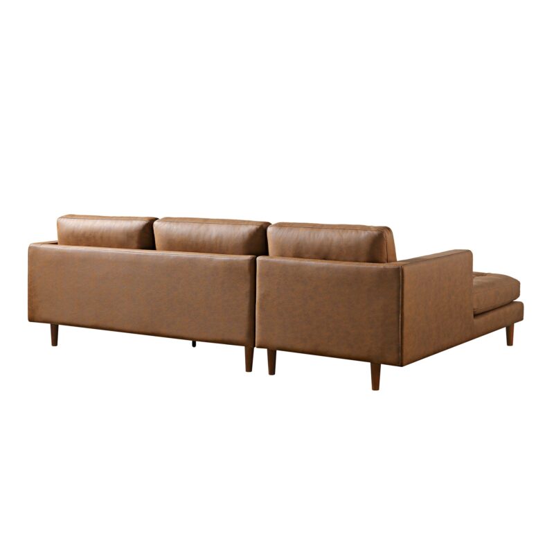Henrietta Tan Faux Suede Grand 4-Seater Chaise End Sofa, Left Hand Facing - Image 10