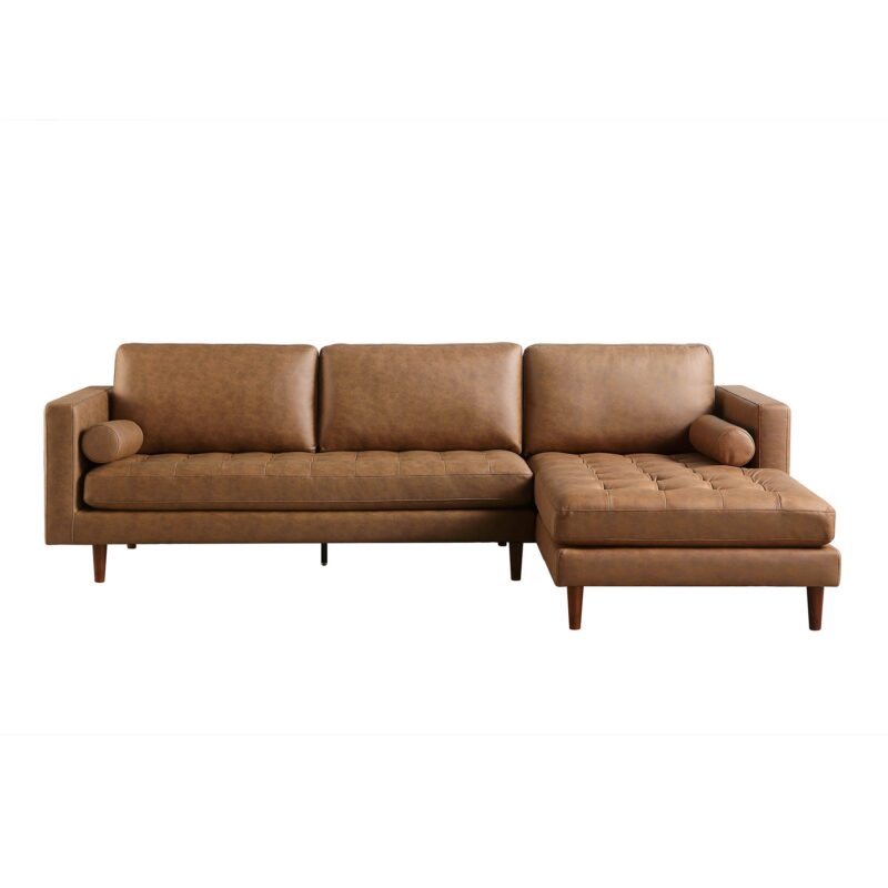 Henrietta Tan Faux Suede Grand 4-Seater Chaise End Sofa, Right Hand Facing - Image 5