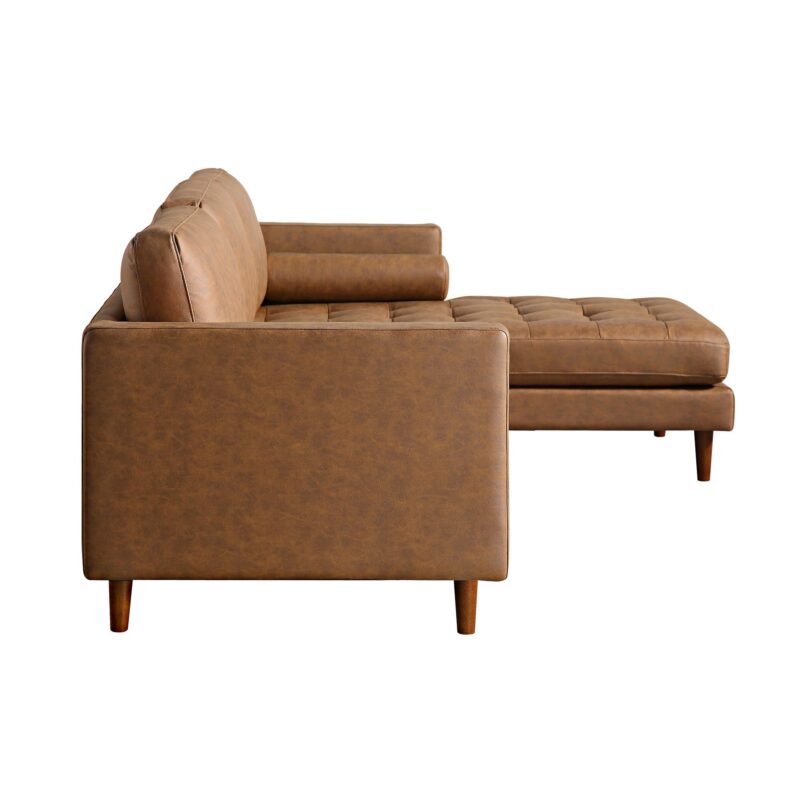 Henrietta Tan Faux Suede Grand 4-Seater Chaise End Sofa, Right Hand Facing - Image 11