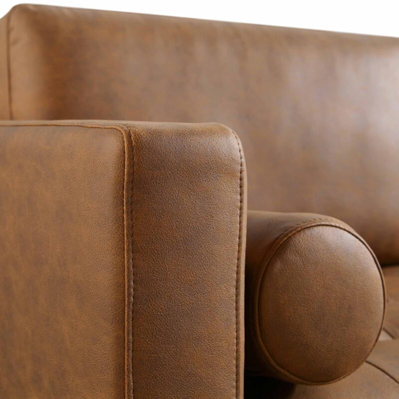 Henrietta Tan Faux Suede Grand 4-Seater Chaise End Sofa, Right Hand Facing - Image 13