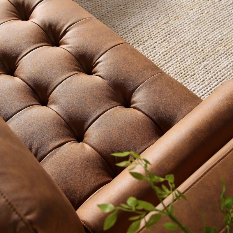 Henrietta Tan Faux Suede Grand 4-Seater Chaise End Sofa, Right Hand Facing - Image 4