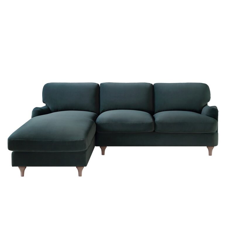 Daphnis Aegean Blue Velvet Sofa, Grande Chaise Sofa Left Hand Facing - Image 5