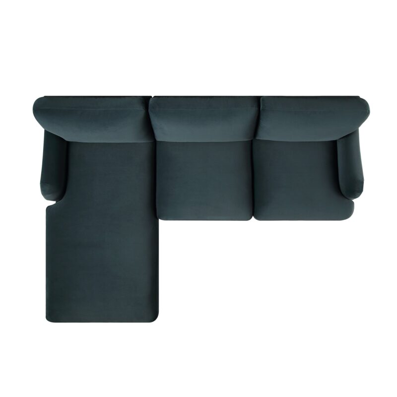 Daphnis Aegean Blue Velvet Sofa, Grande Chaise Sofa Left Hand Facing - Image 9