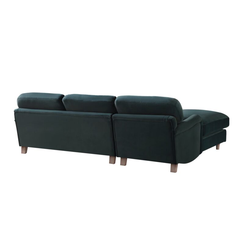 Daphnis Aegean Blue Velvet Sofa, Grande Chaise Sofa Left Hand Facing - Image 11