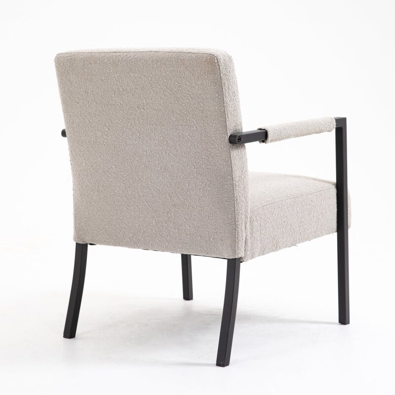 Hatton Steel Frame Boucle Accent Chair (Grey) - Image 9