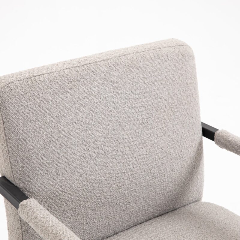 Hatton Steel Frame Boucle Accent Chair (Grey) - Image 12