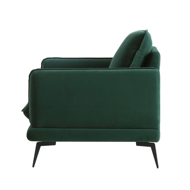 Obriel Forest Green Velvet Armchair - Image 7