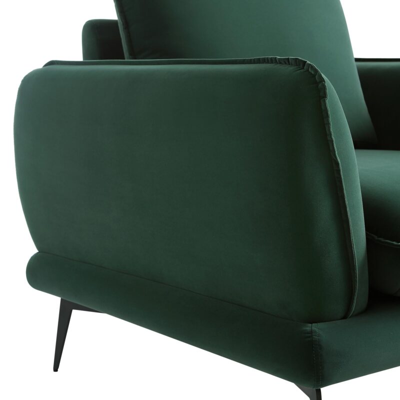 Obriel Forest Green Velvet Armchair - Image 9