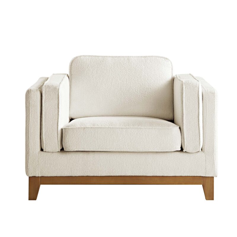Dipley Beige Boucle Fabric Sofa, 1-Seater - Image 6